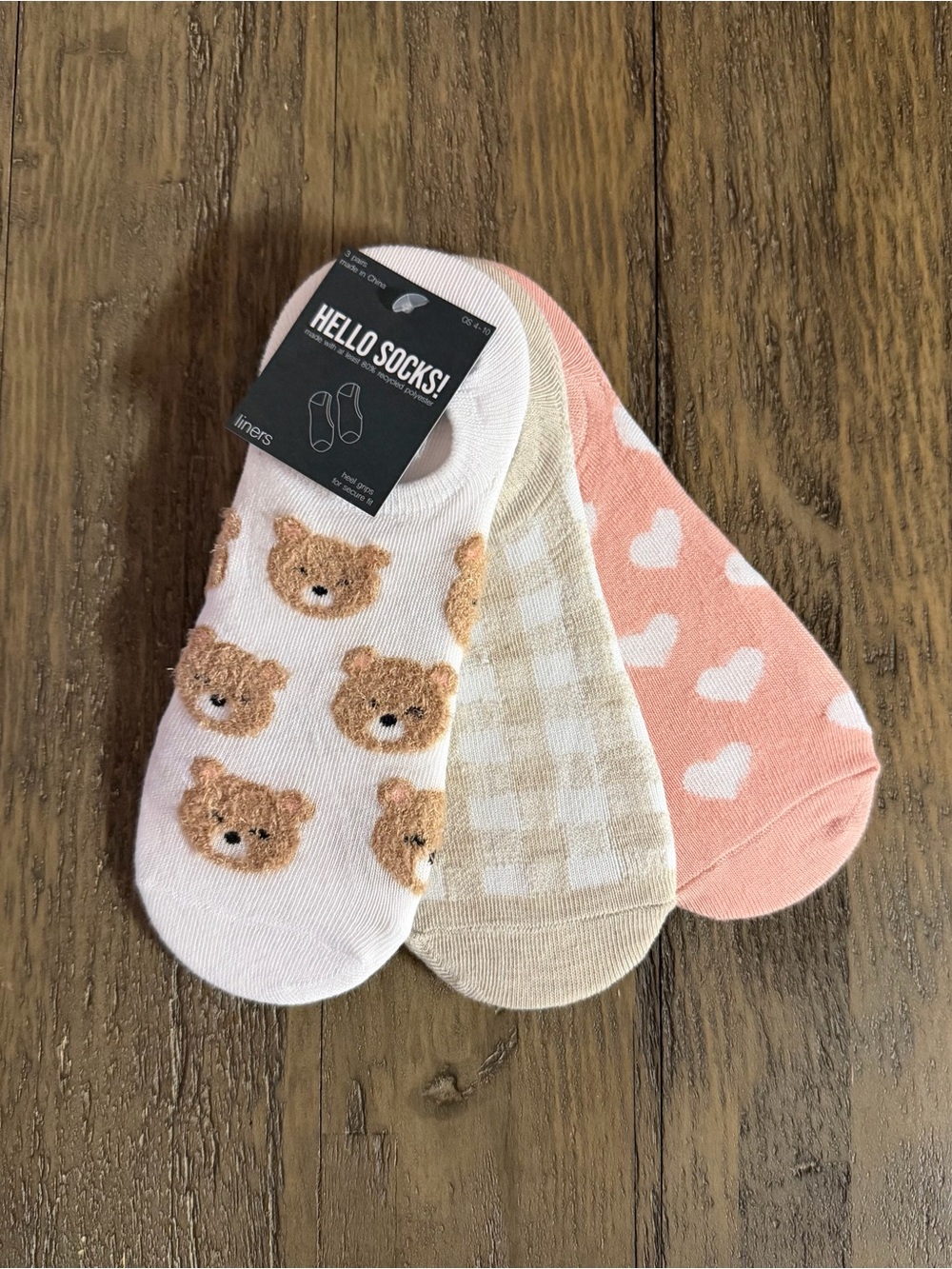 Women’s Teddy Bear Hello Socks 3pc set
Size 4-10